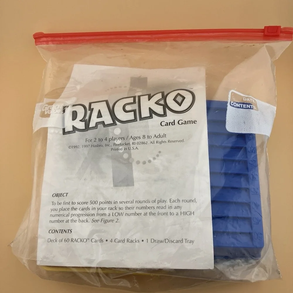 Vintage 1992 Rack-O Card Game Parker Brothers Complete w/o‎ Box